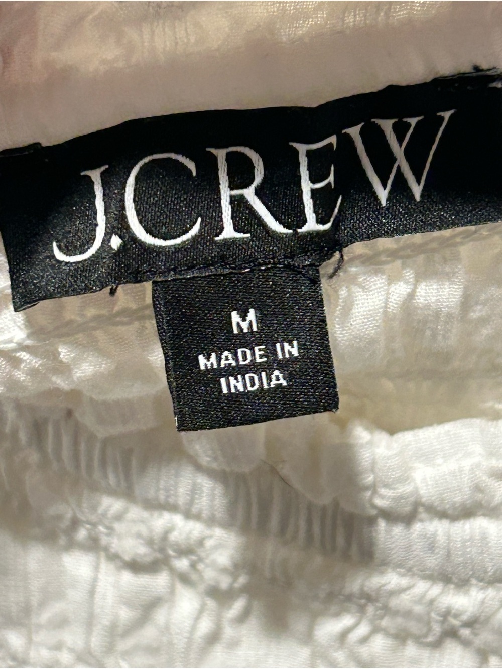 J.Crew Puff Sleeve Textured Voile Smocked Top White , Medium - Picture 5 of 7